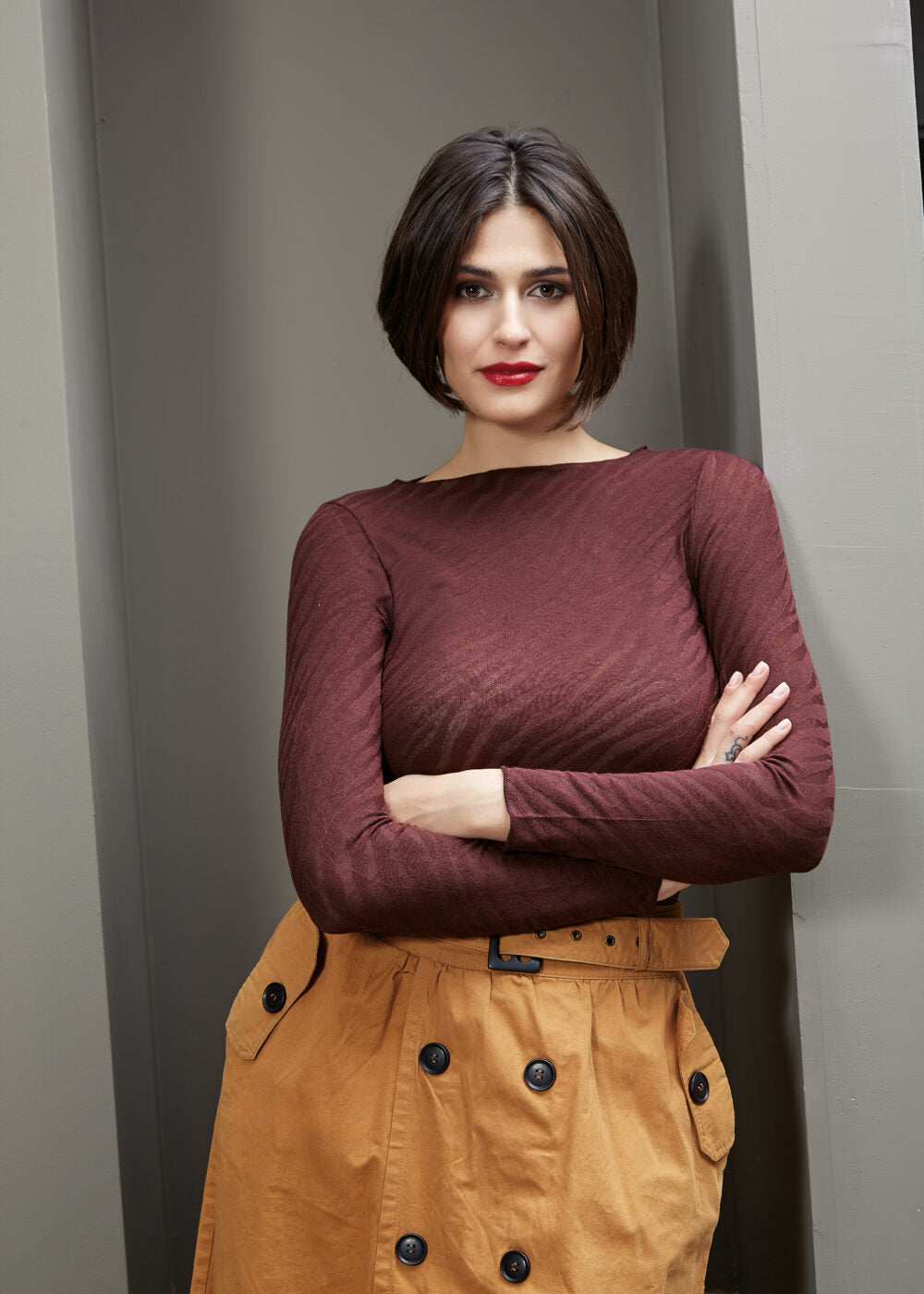 Maglia donna manica lunga collo tondo Sublyme in modal cashmere ultralight 3D 1468 Zebra