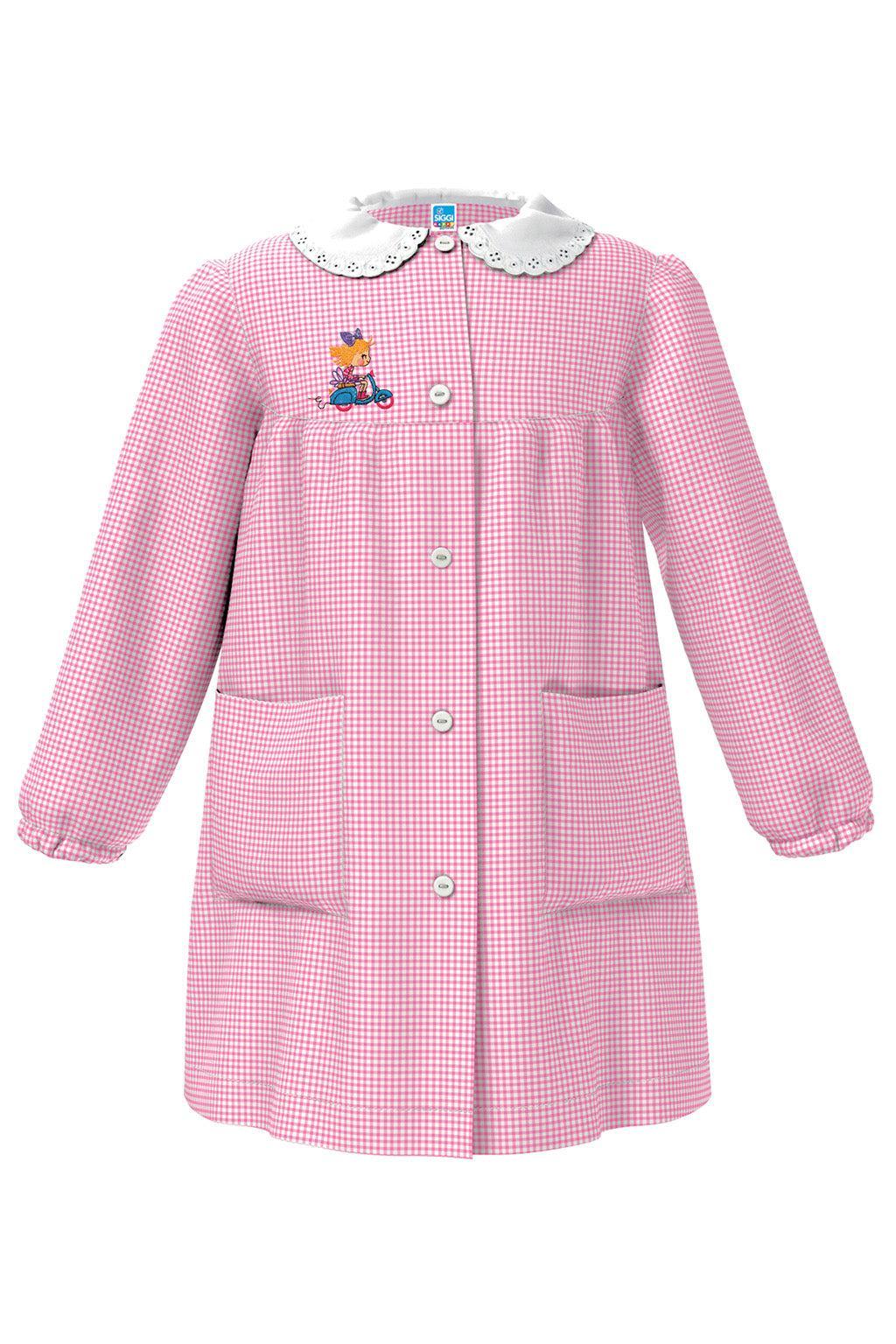 Grembiule asilo bambina con abbottonatura centrale centrale Siggi ricamo Vespa 4027