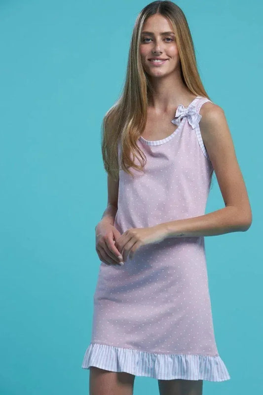 Abitino donna cotone spalla larga Noidinotte Pastel stripes LA2499AB