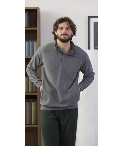 Pigiama uomo invernale collo alto punto Milano Gary flanellato 6316