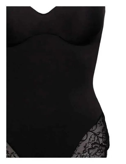 Body donna contenitivo modellante Sièlei in microfibra stretch con pizzo floreale 1978