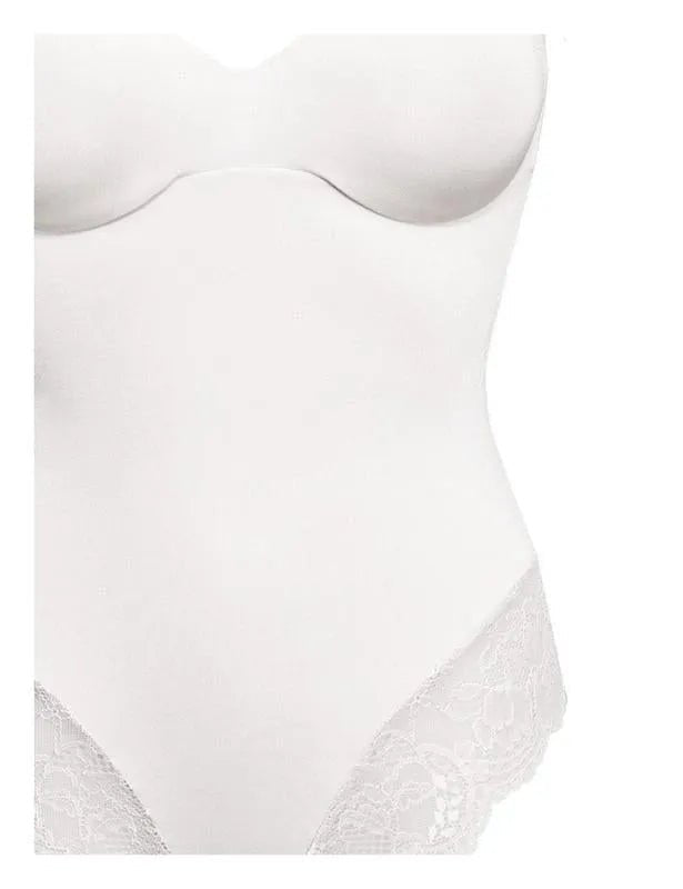 Body donna contenitivo modellante Sièlei in microfibra stretch con pizzo floreale 1978