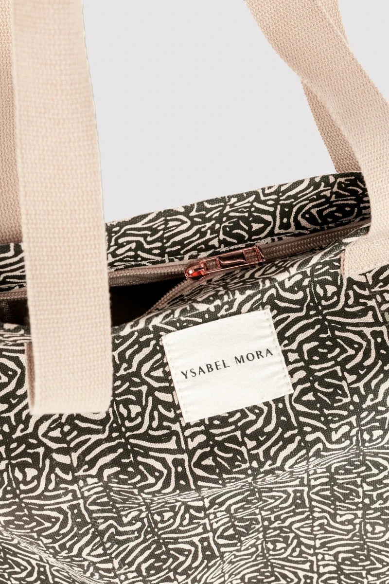 Borsa mare in cotone con zip Ysabel Mora 86298