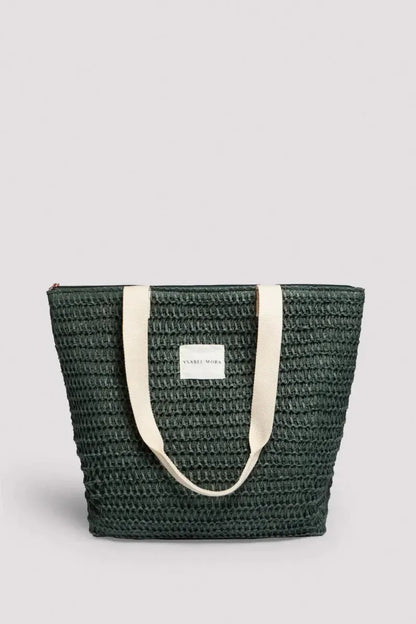 Borsa mare in rafia con zip Ysabel Mora 86207