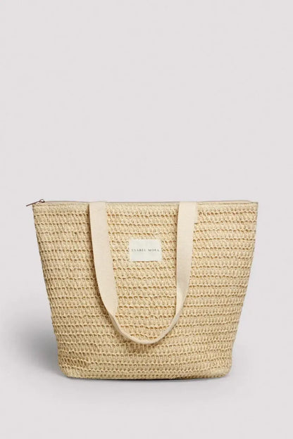 Borsa mare in rafia con zip Ysabel Mora 86207