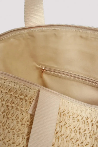 Borsa mare in rafia con zip Ysabel Mora 86207