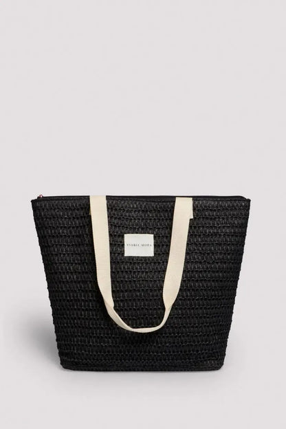 Borsa mare in rafia con zip Ysabel Mora 86207