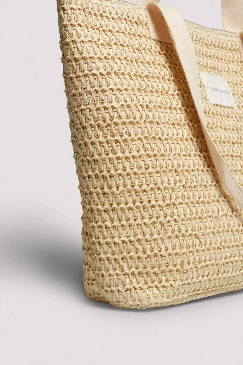 Borsa mare in rafia con zip Ysabel Mora 86207