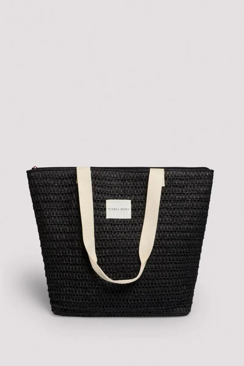 Borsa mare in rafia con zip Ysabel Mora 86207