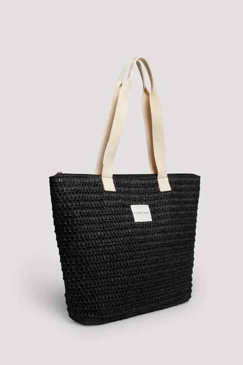 Borsa mare in rafia con zip Ysabel Mora 86207