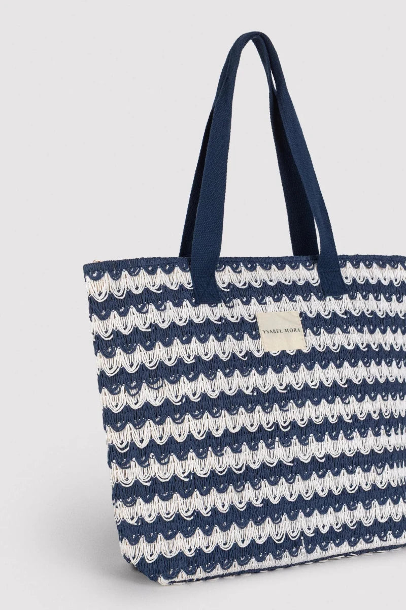Borsa mare in rafia con zip Ysabel Mora 86294