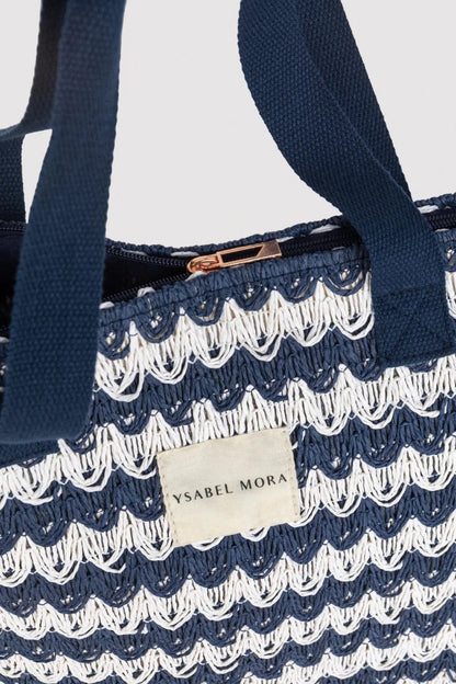 Borsa mare in rafia con zip Ysabel Mora 86294