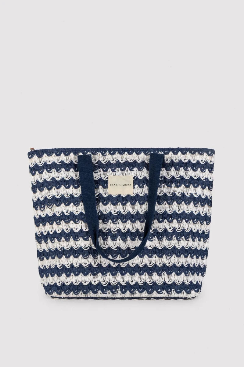Borsa mare in rafia con zip Ysabel Mora 86294