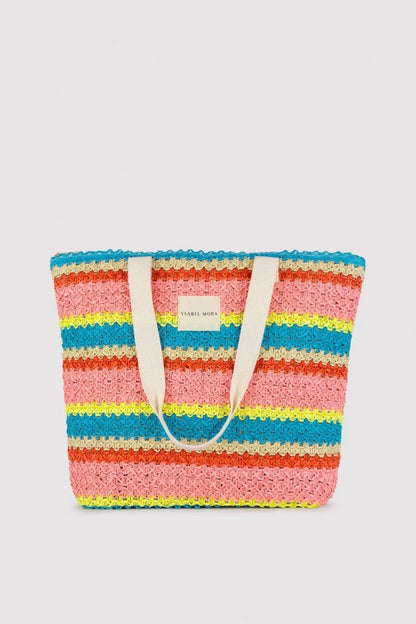 Borsa mare in rafia con zip Ysabel Mora 86297