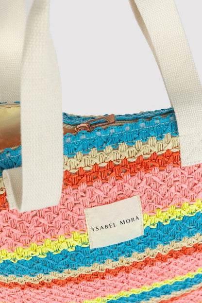 Borsa mare in rafia con zip Ysabel Mora 86297