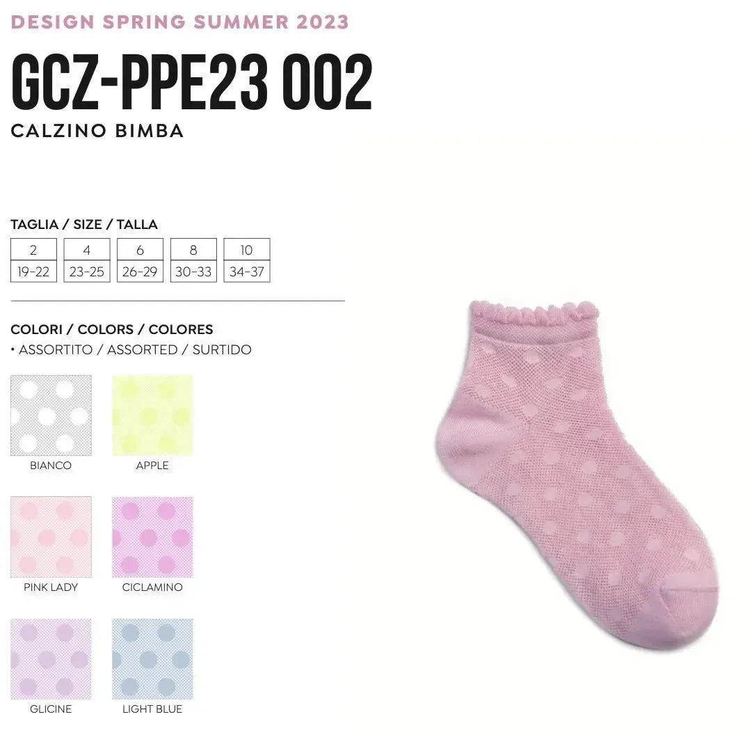 Calze corte bambina in filo di scozia elasticizzata Pezzini GCZ-PPE23002