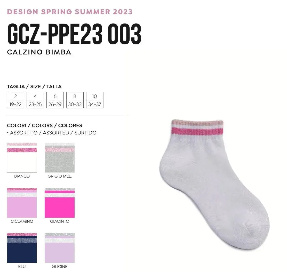 Calze corte bambina in filo di scozia elasticizzata Pezzini GCZ-PPE23003
