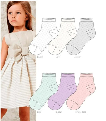 Calze corte bambina in filo di scozia elasticizzata Pezzini GCZ-PPE25004