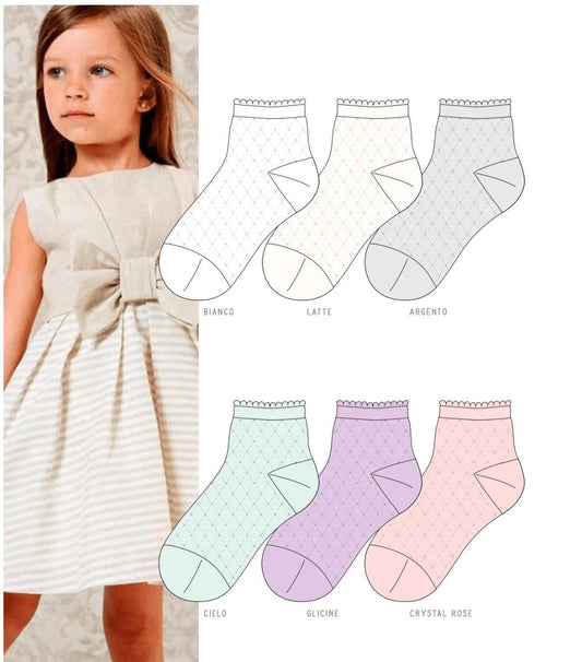 Calze corte bambina in filo di scozia elasticizzata Pezzini GCZ-PPE25004