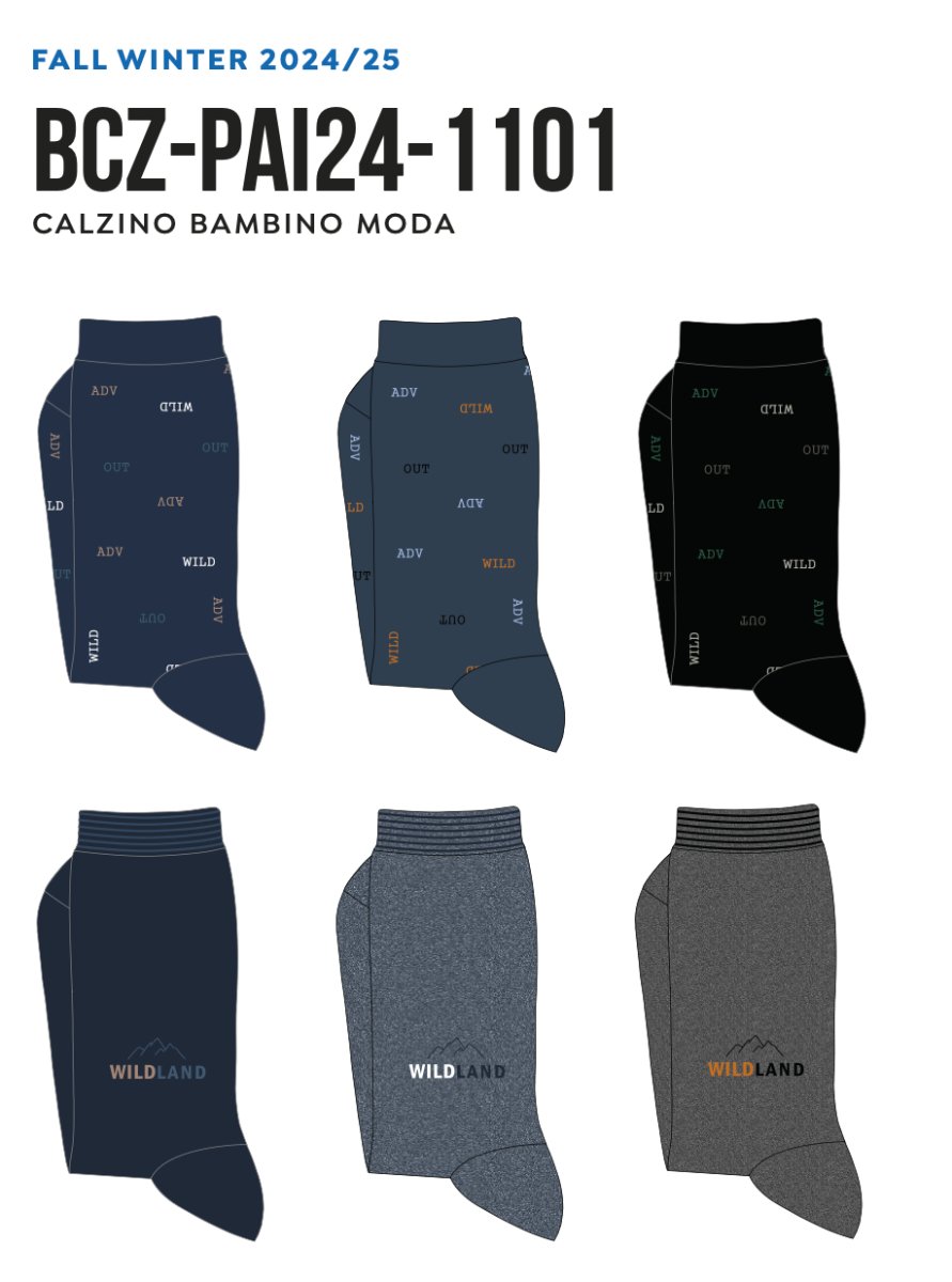 Calze corte bambino in caldo cotone Pezzini BCZ-PAI241101