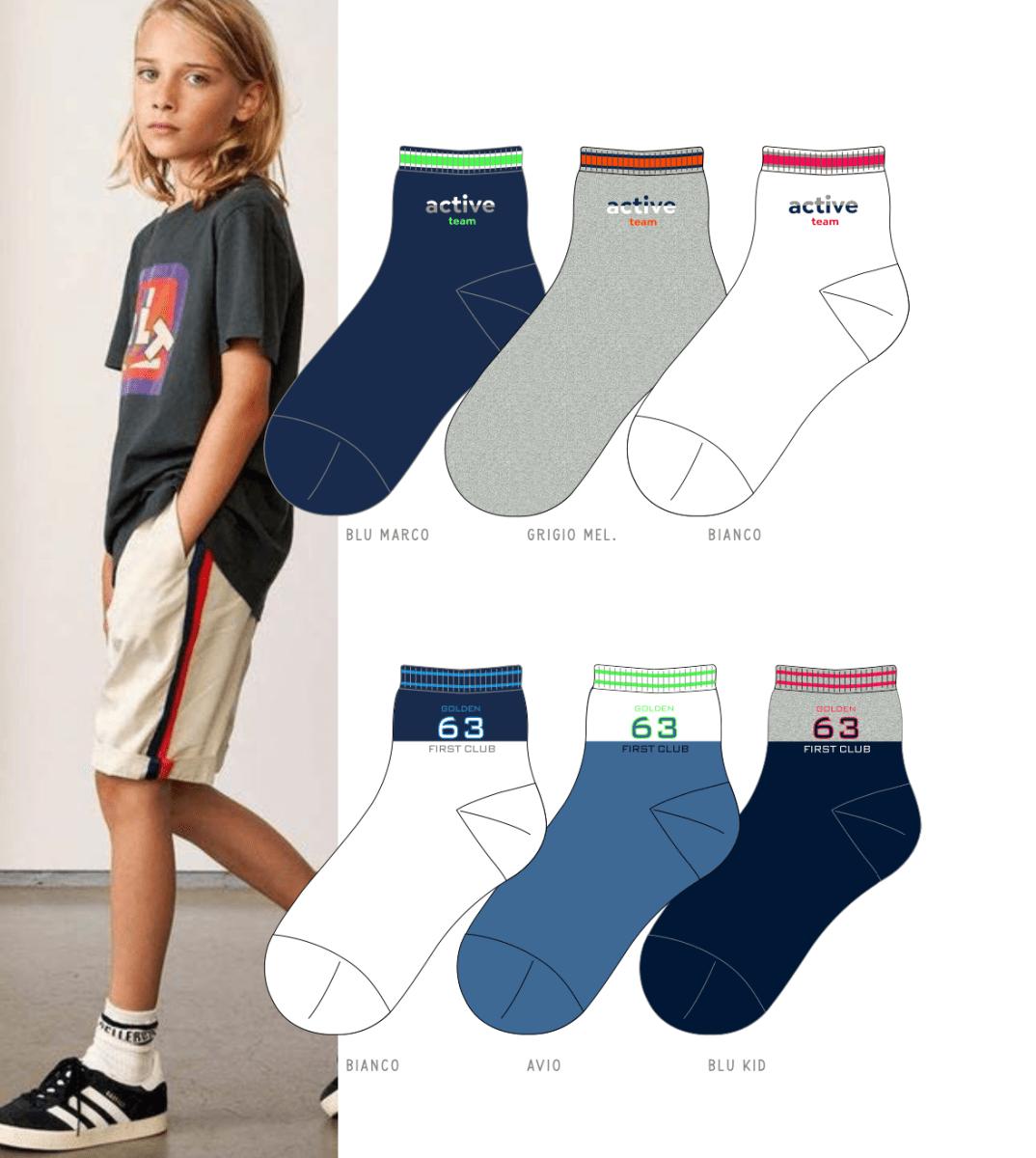 Calze corte bambino in filo di scozia elasticizzata Pezzini BCZ-PPE25002