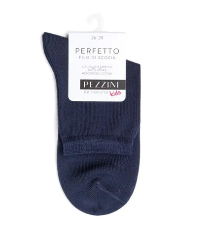 Calze corte bambino in filo di scozia elasticizzata Pezzini in tinta unita BCZ-PERFETTO