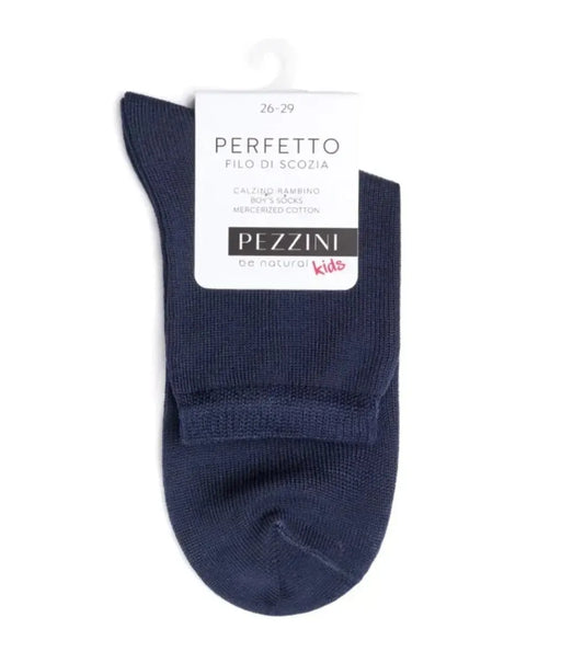 Calze corte bambino in filo di scozia elasticizzata Pezzini in tinta unita BCZ-PERFETTO