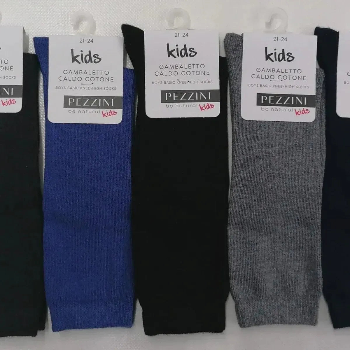 Calze lunghe bambino in caldo cotone Pezzini in tinta unita BGB-ALEX