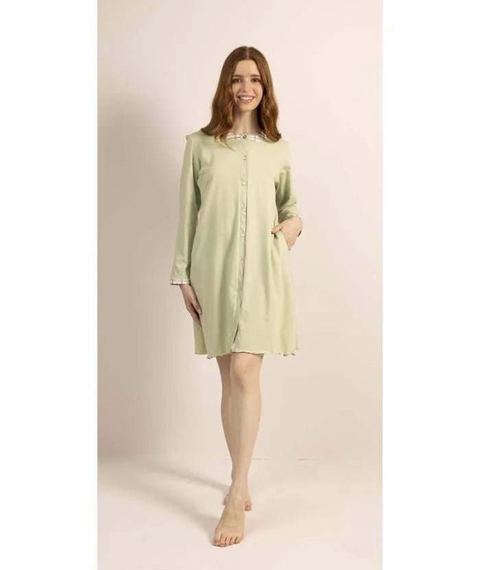 Camicia da notte aperta manica lunga donna Jersey Gary 5296