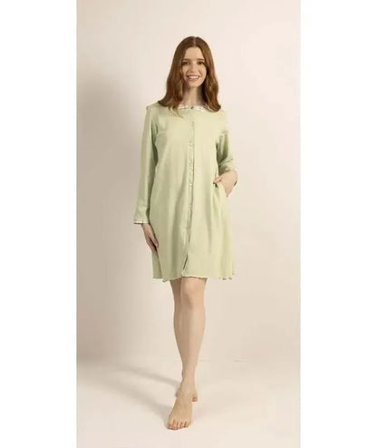 Camicia da notte aperta manica lunga donna Jersey Gary 5296