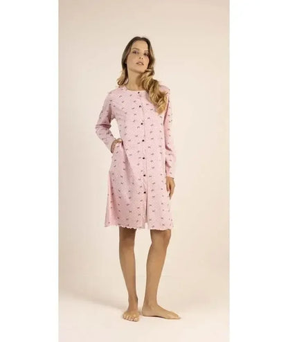 Camicia da notte aperta manica lunga donna Jersey Gary 5312