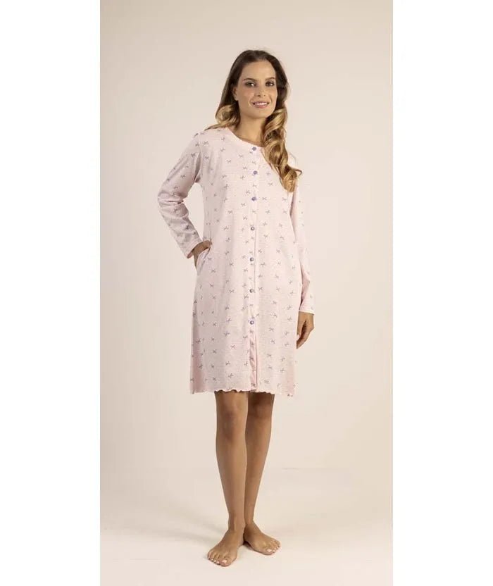Camicia da notte aperta manica lunga donna Jersey Gary 5312