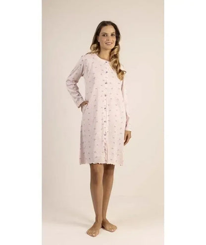 Camicia da notte aperta manica lunga donna Jersey Gary 5312
