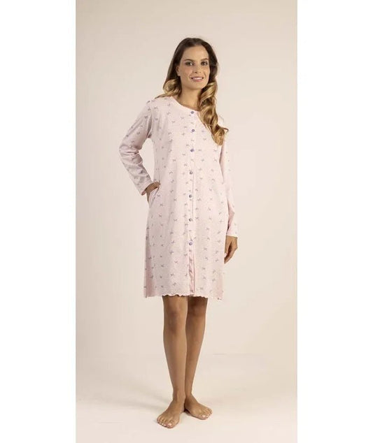Camicia da notte aperta manica lunga donna Jersey Gary 5312