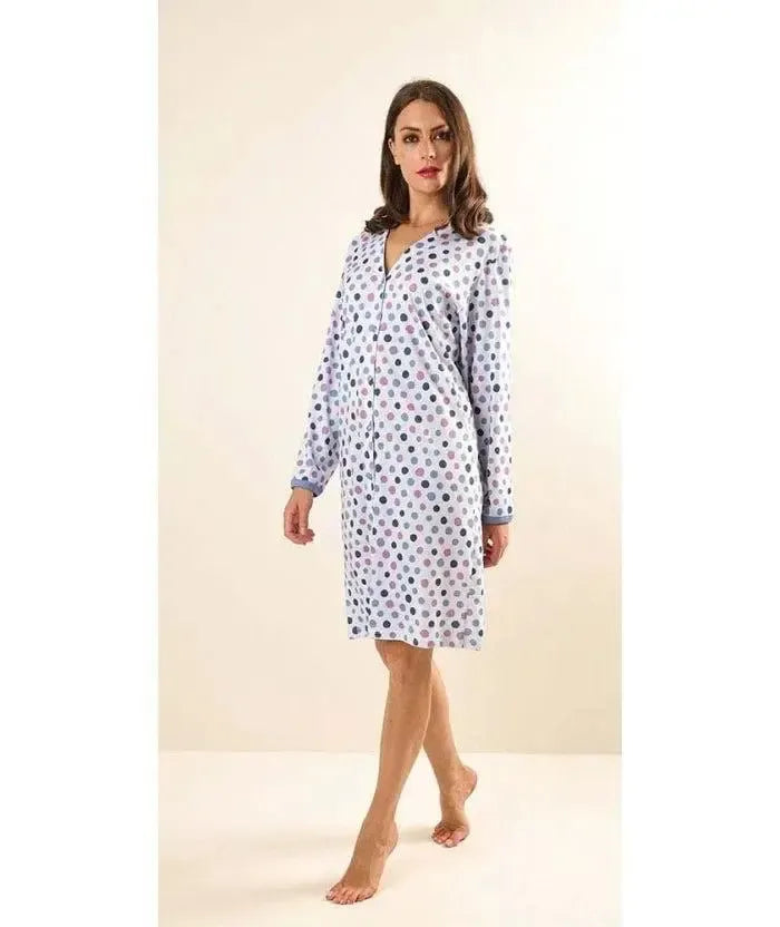 Camicia da notte aperta manica lunga donna Jersey Gary Z50043