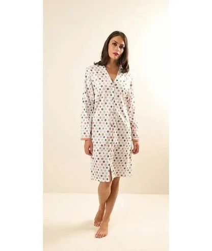 Camicia da notte aperta manica lunga donna Jersey Gary Z50043