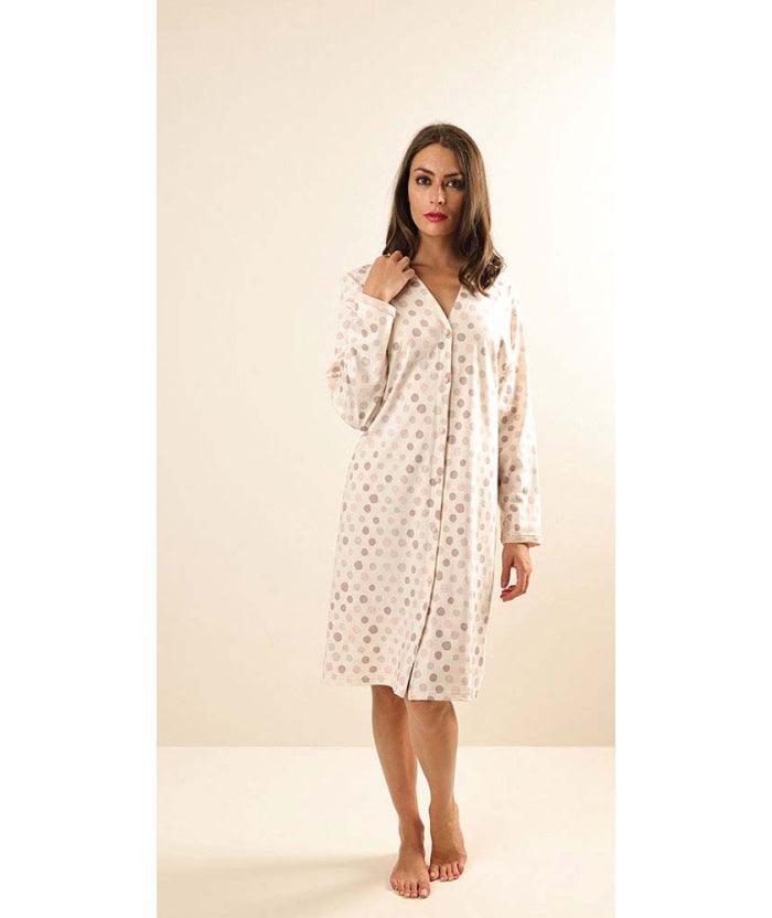Camicia da notte aperta manica lunga donna Jersey Gary Z50043