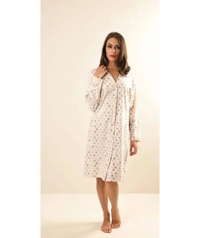 Camicia da notte aperta manica lunga donna Jersey Gary Z50043