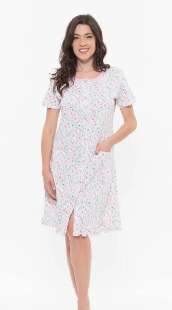 Camicia da notte aperta mezza manica donna Jersey Gary R55057