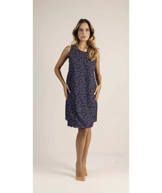 Camicia da notte calibrata spalla larga donna Jersey Gary 5371CONF