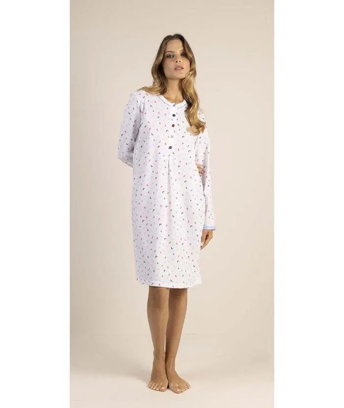 Camicia da notte calibrato donna Jersey serafino Gary puro cotone 5357CONF