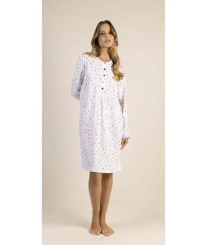 Camicia da notte calibrato donna Jersey serafino Gary puro cotone 5357CONF