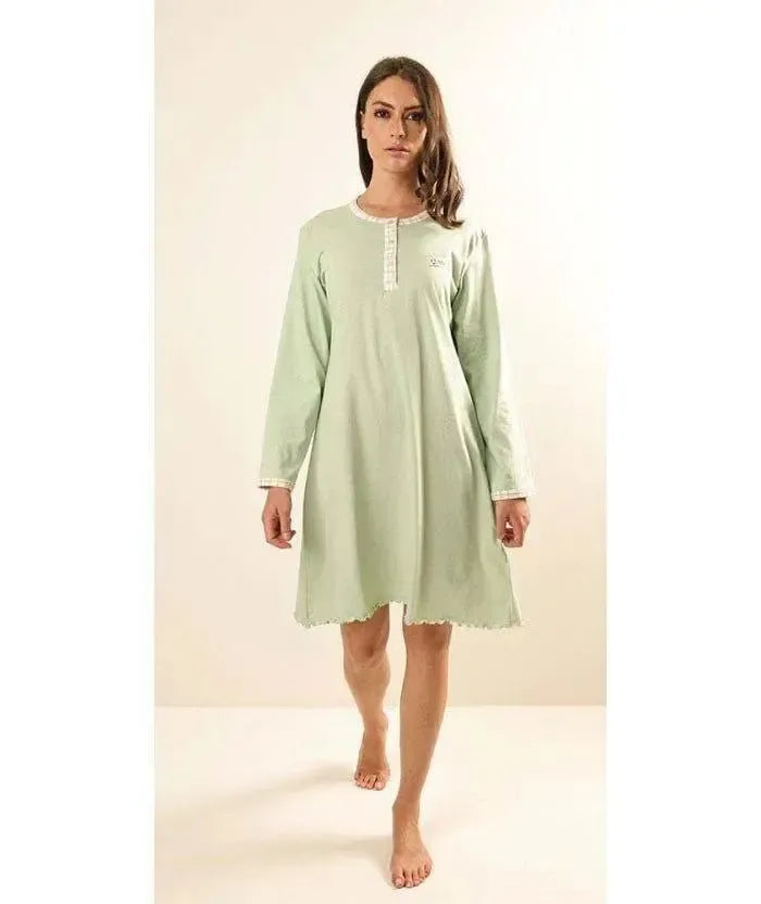 Camicia da notte calibrato donna Jersey serafino Gary puro cotone Z50023CONF