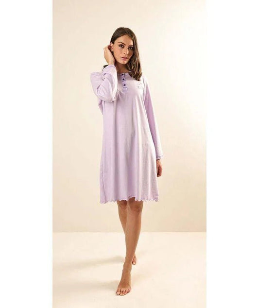 Camicia da notte calibrato donna Jersey serafino Gary puro cotone Z50023CONF
