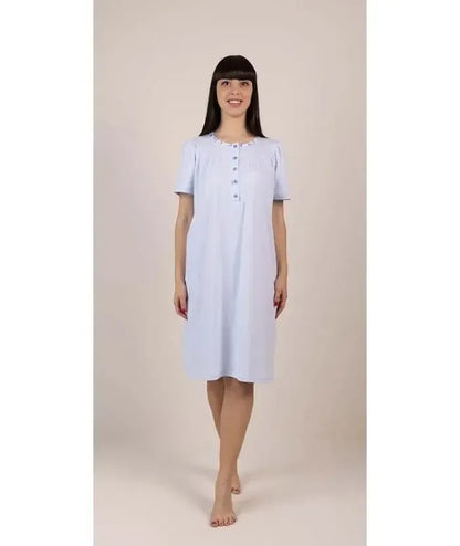 Camicia da notte calibrato donna Jersey serafino mezza manica Gary puro cotone 5288CONF