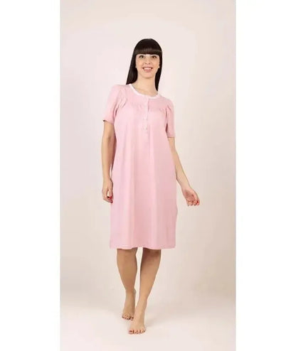 Camicia da notte calibrato donna Jersey serafino mezza manica Gary puro cotone 5288CONF