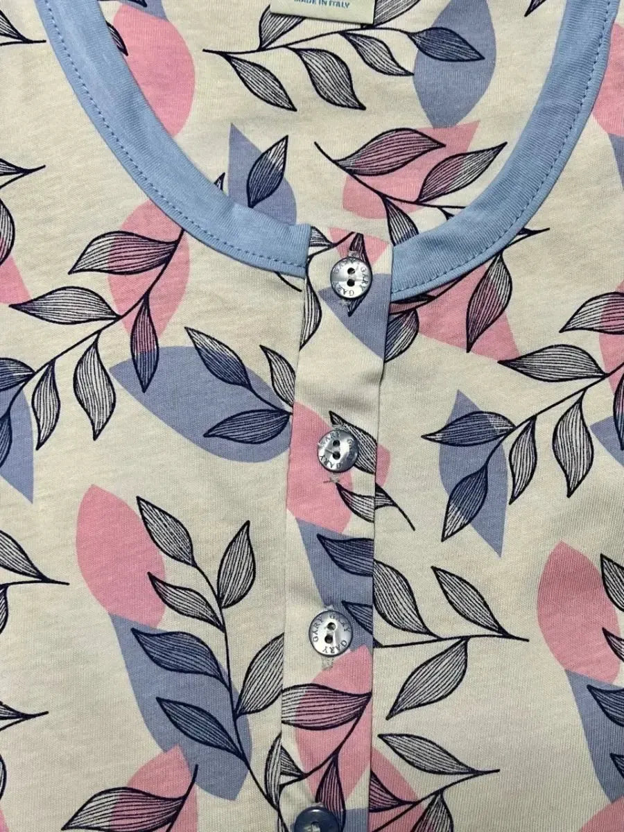 Camicia da notte calibrato donna Jersey serafino mezza manica Gary puro cotone R55116CONF