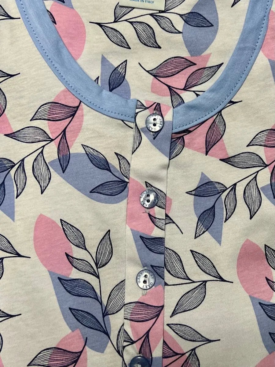 Camicia da notte calibrato donna Jersey serafino mezza manica Gary puro cotone R55116CONF