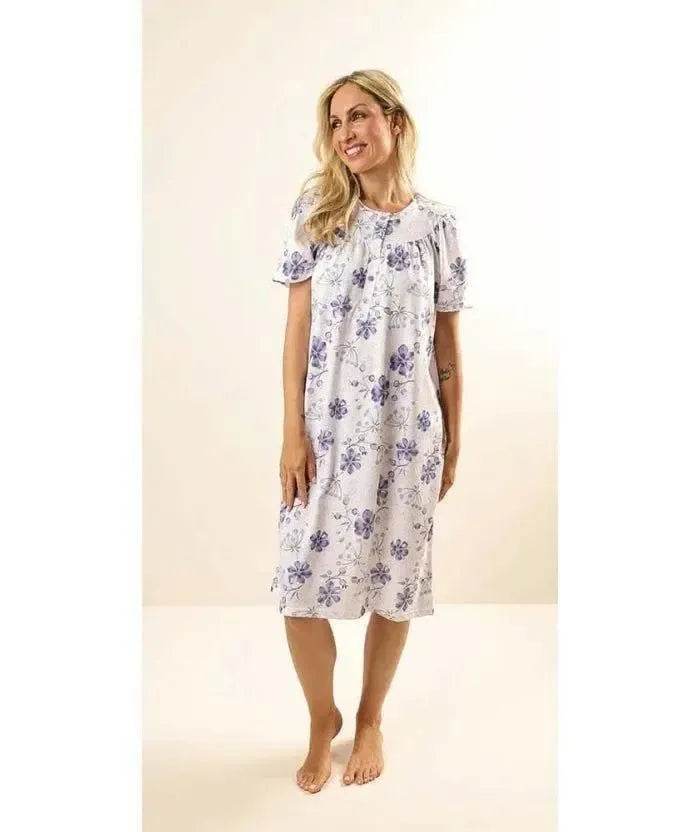 Camicia da notte calibrato donna Jersey serafino mezza manica Gary puro cotone Z55056CONF