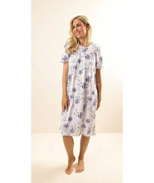 Camicia da notte calibrato donna Jersey serafino mezza manica Gary puro cotone Z55056CONF